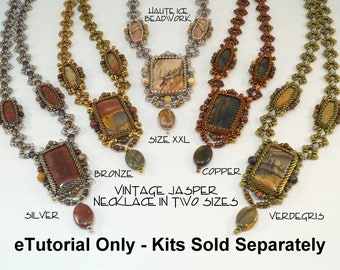 eTUTORIAL ONLY - Vintage Jasper Necklace Instructions -  Intermediate/Advanced - Materials Kits Sold Separately