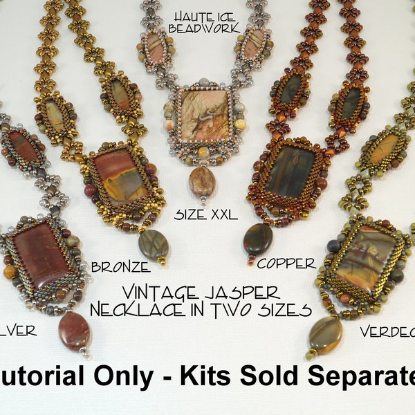 eTUTORIAL ONLY - Vintage Jasper Necklace Instructions -  Intermediate/Advanced - Materials Kits Sold Separately