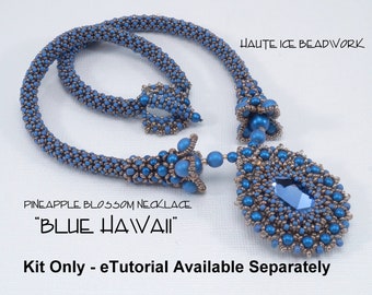 KIT ONLY Pineapple Blossom Necklace in Blue HAWAII