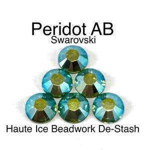 Swarovski Peridot AB Flatback Rhinestones in 3 Sizes and in Bulk as a Discounted Group of All Available
