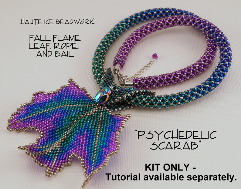 KIT ONLY for Psychedelic Scarab Leaf, Rope, and Bail image 1