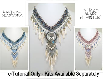 TUTORIAL electrónico para un collar con un tono brumoso de invierno para tejedores de cuentas avanzados