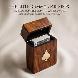 Spielkartenbox aus Holz – Messingeinlage, luxuriöses Pokeretui, Kartenspiel aus Holz