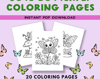Butterfly Coloring Pages, Printable Butterfly Art to Color, Coloring Sheets for Older Kids and Adults, Pdf Coloring Pages