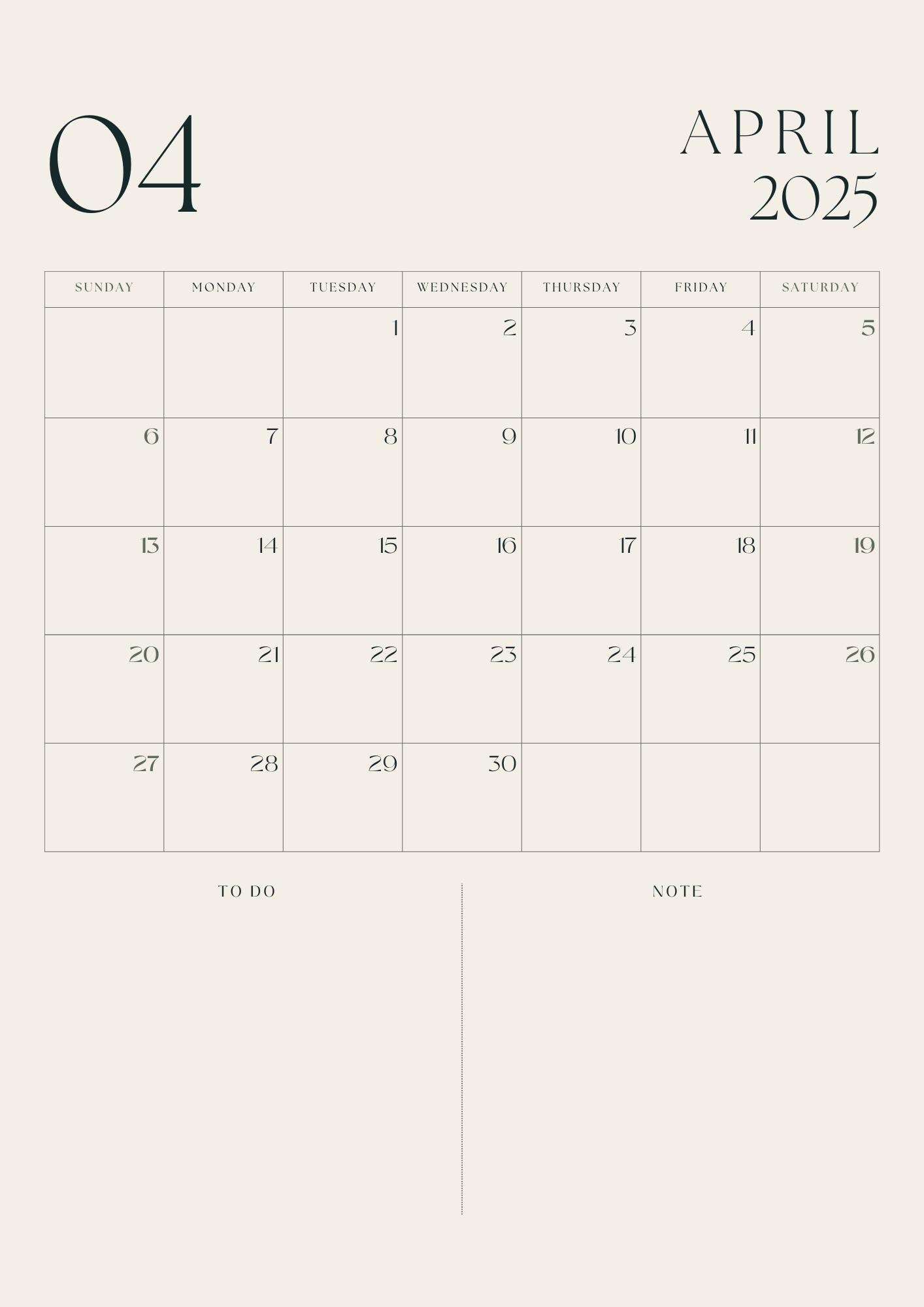2025 Monthly Calendar Printable Year Planner Minimalist Monthly