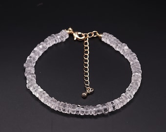 AAA+ Genuine Clear Quartz Bracelet | 5mm Adjustable Natural Clear Quartz Beaded Gemstone Clasp Bracelet