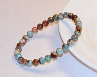 RARE! AAA Natural Island Aquamarine Bracelet | 6mm Stretch Beaded Gemstone Bracelet | Gift for Mom | Genuine Aquamarine Bracelet