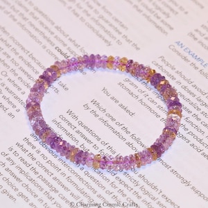 AAAA+  Genuine Facet Ametrine Bracelet | 6mm Stretch Ametrine Beaded Gemstone Bracelet | Healing Crystal | Gift for Her | Natural Ametrine