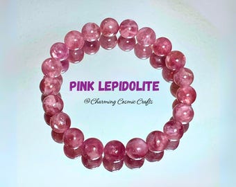 Rhodochrosit Kugel Schmuck Stretch Armband 7,5mm - Individuelle Größe