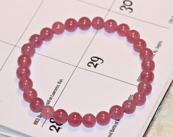 AAA+ Genuine Madagascar Rose Quartz Bracelet | Stretch 6mm Natural Rose Quartz Gemstone Bracelet | Bridal Jewelry | Gift for Mom