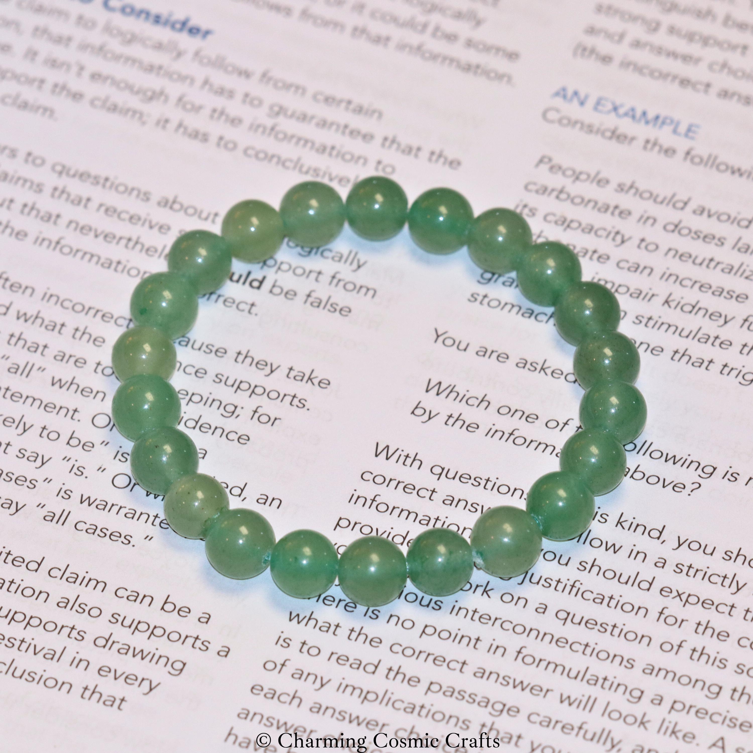 AAA Genuine Green Aventurine | 8.5mm Stretch Green Aventurine Beaded Gemstone Bracelet | Healing Crystal | Healing Gemstone