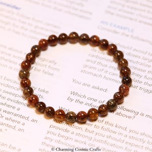 AAA+ Natural Black Gold Super Seven Bracelet | 6mm Stretchable Black Gold Super 7 Round Beaded Gemstone Bracelet | Genuine Super Seven