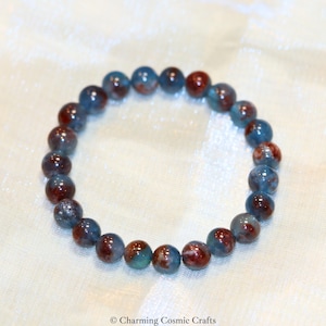 ONLY ONE! AAA+ Natural Island Aquamarine Bracelet | 8mm Stretchable Beaded Gemstone Bracelet | Gift for Her | Genuine Aquamarine Bracelet