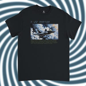 F-22 Fighter Jet Graphic T-Shirt - Unisex Gildan Heavyweight Apparel