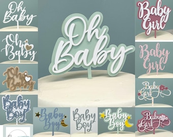 12 Baby Shower Cake Toppers Bundle of SVG Digital Files GLOWFORGE Files Laser Ready