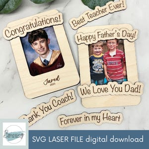 Cadre photo interchangeable 2 x 3 format portefeuille vierge pour personnaliser n'importe quelle occasion Fichier numérique SVG Fichiers GLOWFORGE Prêt pour le laser