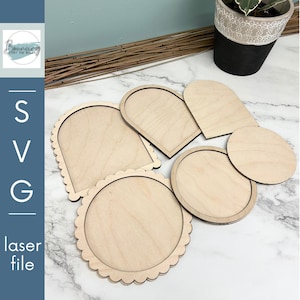Bases y marcos de arcos y círculos festoneados Archivos digitales SVG Archivos GLOWFORGE compatibles con láser