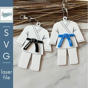 Karate Taekwondo Kimono Dobok Zaino Nome Etichetta File SVG Digitali File GLOWFORGE Laser Ready