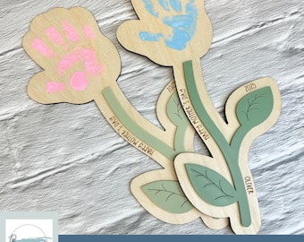 Mother's Day Handprint Flower SVG Digital File GLOWFORGE Files Laser Ready
