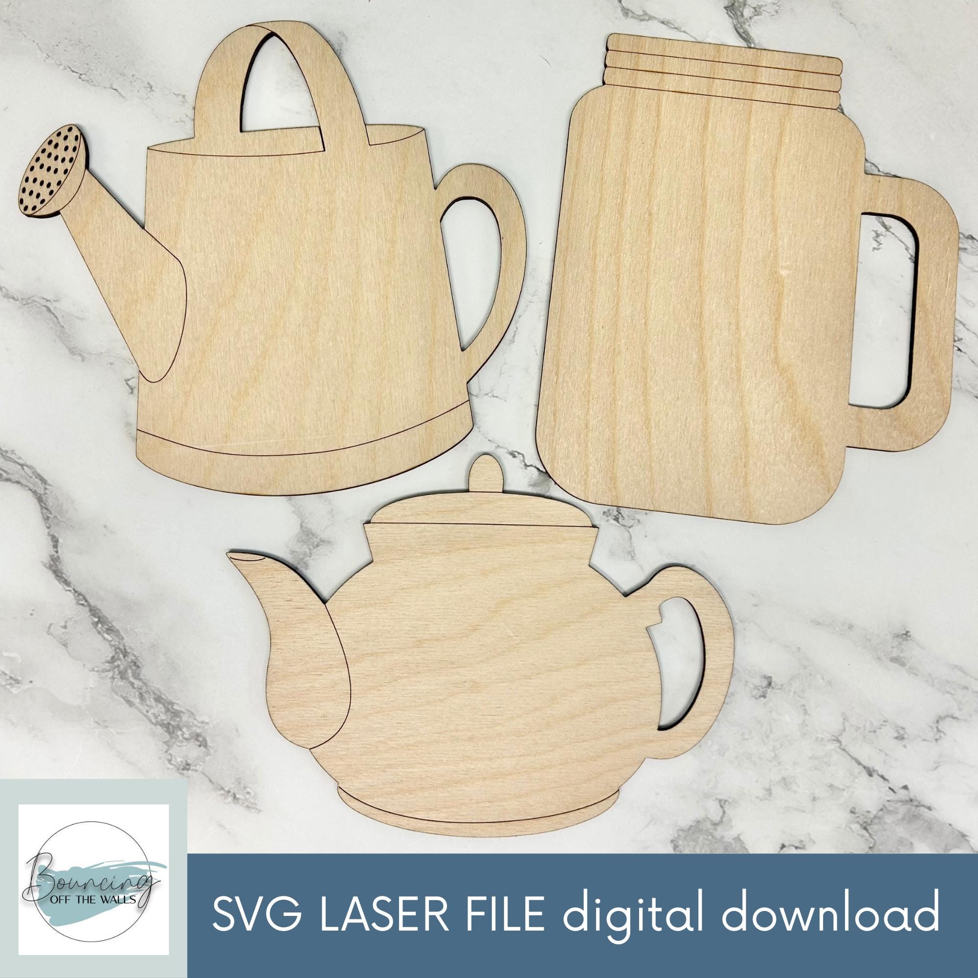 Sagoma In Legno A Forma Di Teiera Con Cuore - Per Decoupage E Hobby Creativi