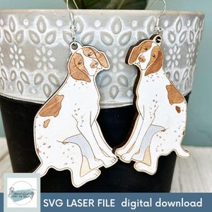 GSP German Shorthaired Pointer Pooping Earring Jewelry SVG Digital File GLOWFORGE Files Laser Ready
