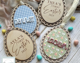 Scalloped Easter Egg Name Tag SVG Digital File GLOWFORGE Files Laser Ready