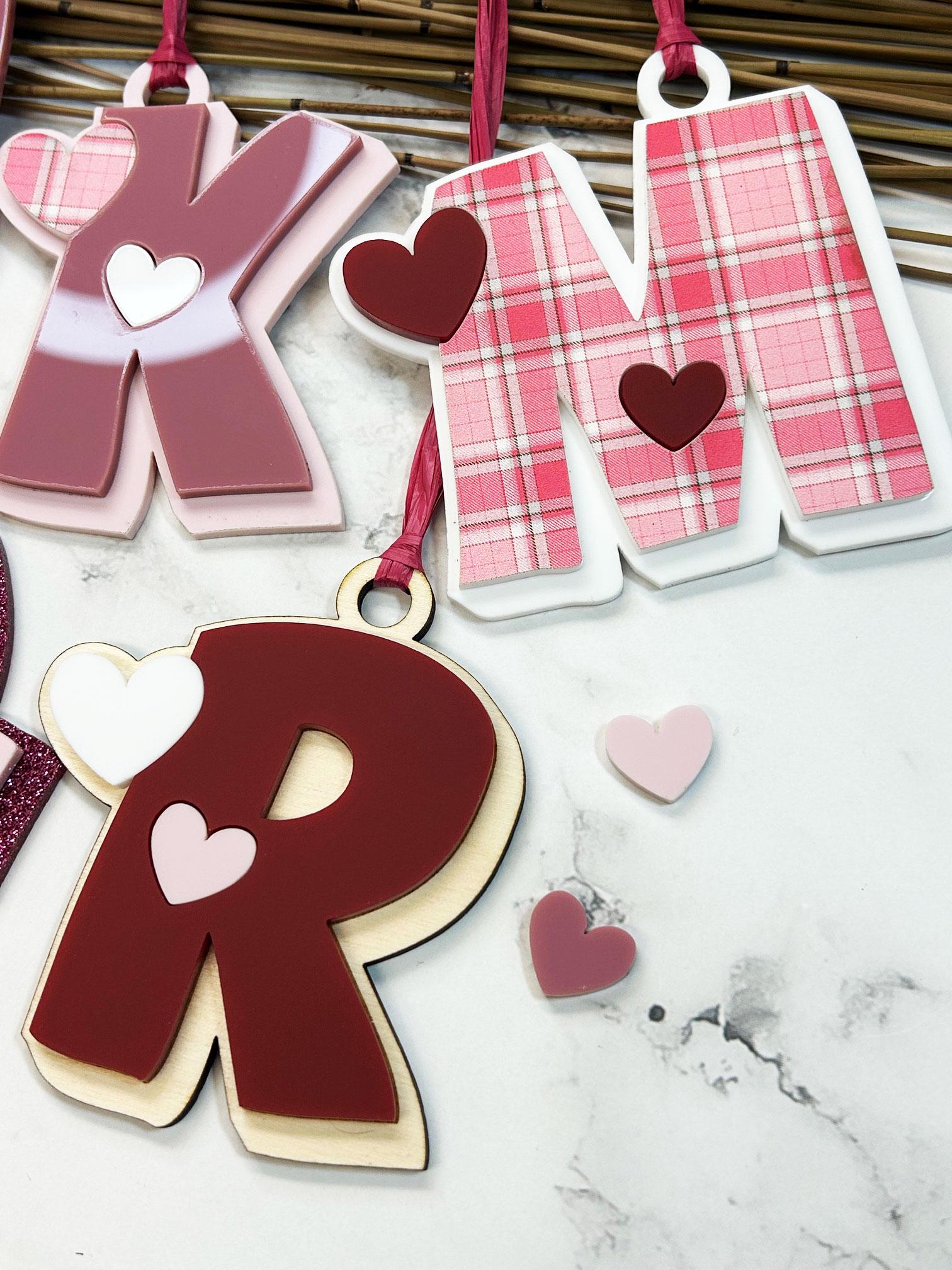 Funky Alphabet Valentine Letter Tags SVG Digital File GLOWFORGE Files ...