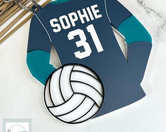 Volleyball Jersey with Ball Backpack Name Tags Keychain SVG Digital File GLOWFORGE Files Laser Ready
