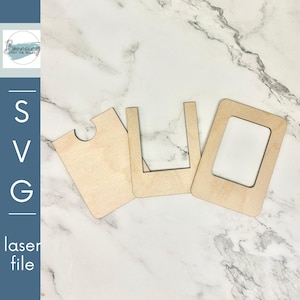 Porta-retratos tamanho carteira 2x3 em branco para personalização de arquivo digital SVG, arquivos GLOWFORGE prontos para laser