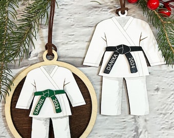 Karate Taekwondo Kimono Dobok Layered Ornament Set SVG Digital Files GLOWFORGE Files Laser Ready