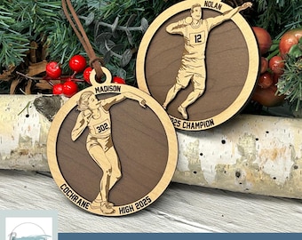 Shot Put Athletes Set of Christmas Ornament SVG Digital Files GLOWFORGE Files Laser Ready