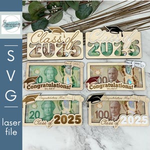 2025 Graduation Money Holder Bundle with Options  SVG Digital File GLOWFORGE Files Laser Ready