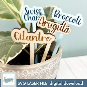 Darling Basic Garden Seed Markers SVG Digital File GLOWFORGE Files Laser Ready