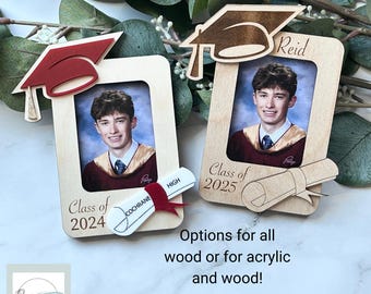 Graduation Wallet Sized Photo Frame for Magnets SVG Digital File GLOWFORGE