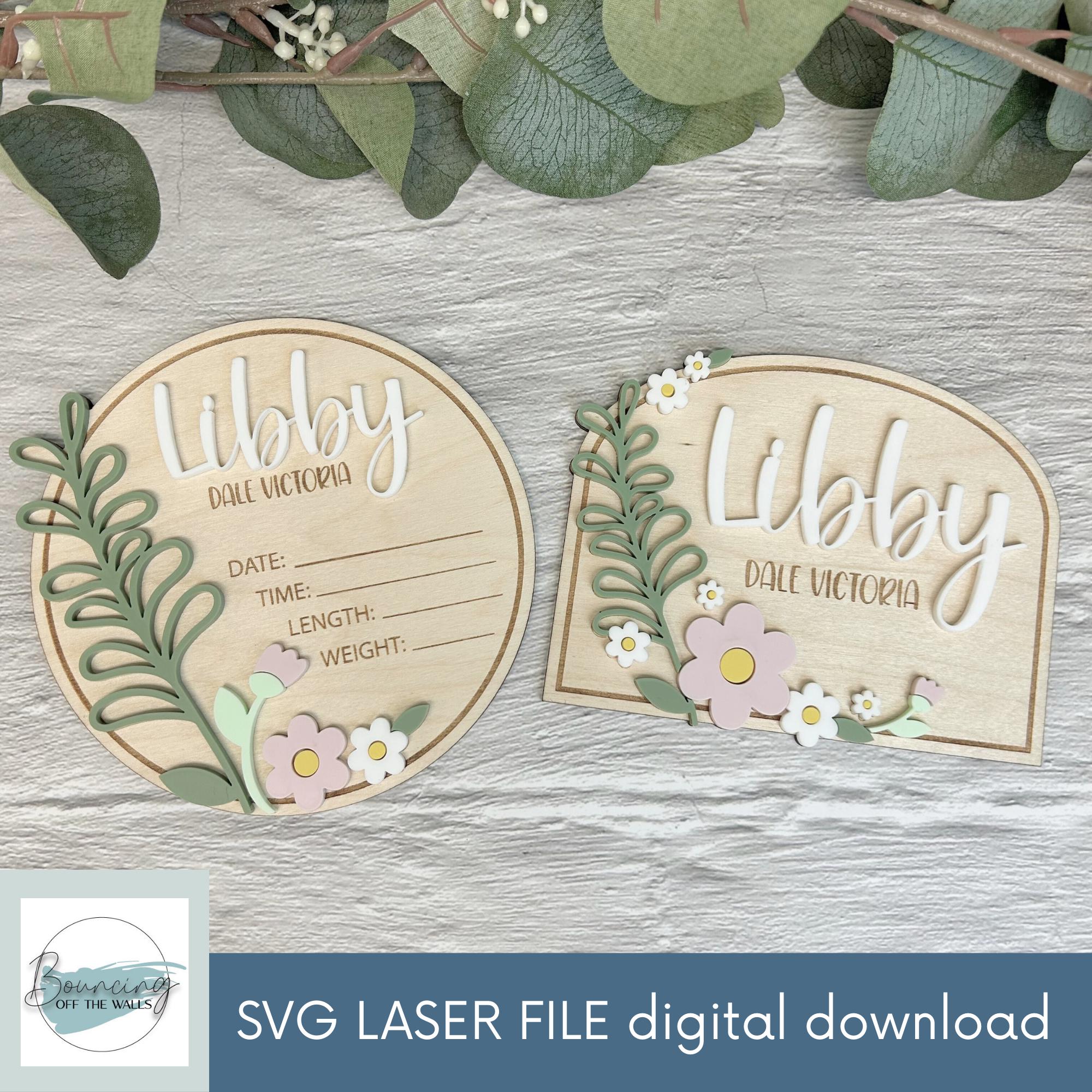 Daisy Garden Baby Milestone SVG, Birth Announcement (digital File) - Etsy