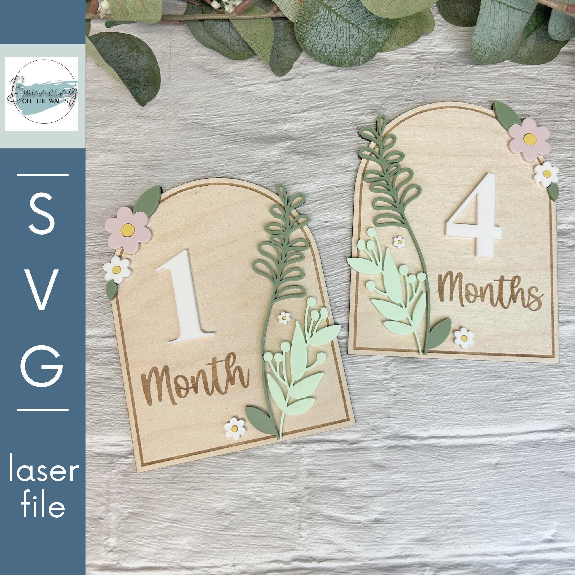 Daisy Garden Baby Milestone SVG, Birth Announcement (digital File) - Etsy