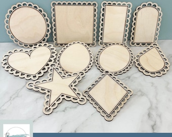 Scalloped Layered Ornament Shapes Blanks Bundle SVG Digital File GLOWFORGE Files Laser Ready