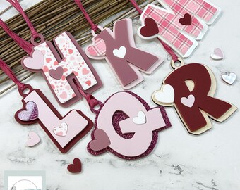 Funky Alphabet Valentine Letter Tags SVG Digital File GLOWFORGE Files Laser Ready