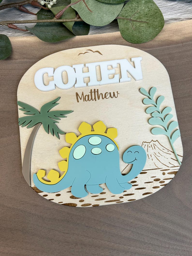 Dinosaur Birth Announcement Sign SVG, Laser Cut File (digital File) - Etsy
