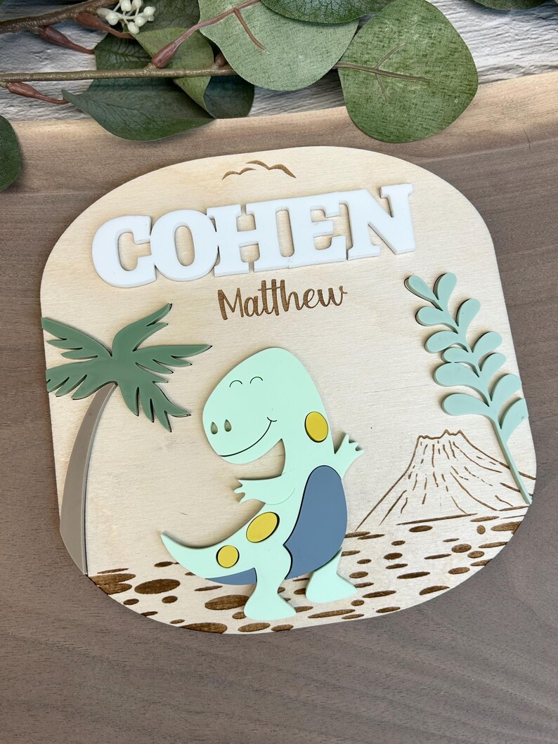 Dinosaur Birth Announcement Sign SVG, Laser Cut File (digital File) - Etsy