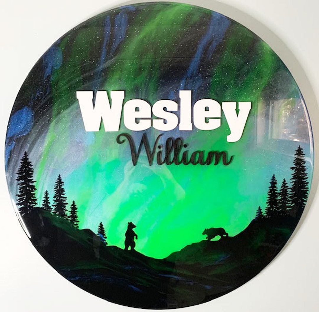 Northern Lights Resin Art Name Sign Etsy