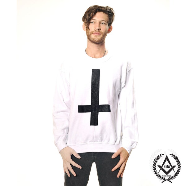 Crew Sweater / / Inverted Cross White BMA Modified Medium