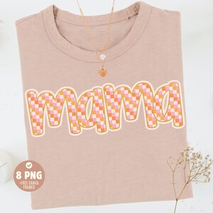 Blumen-Mama PNG, Adrette Mutter-Tageshemd, Mama Sweatshirt-Sublimation, Mädchen-Mama Clipart, asiatische Sakura-Frühlingsmuster, Gigi Nonna Tante Mini