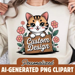 Clipart PNG personalizado, solicite seu próprio design gerado por IA, design de camiseta personalizado, caneca de moletom personalizada para impressão sob demanda