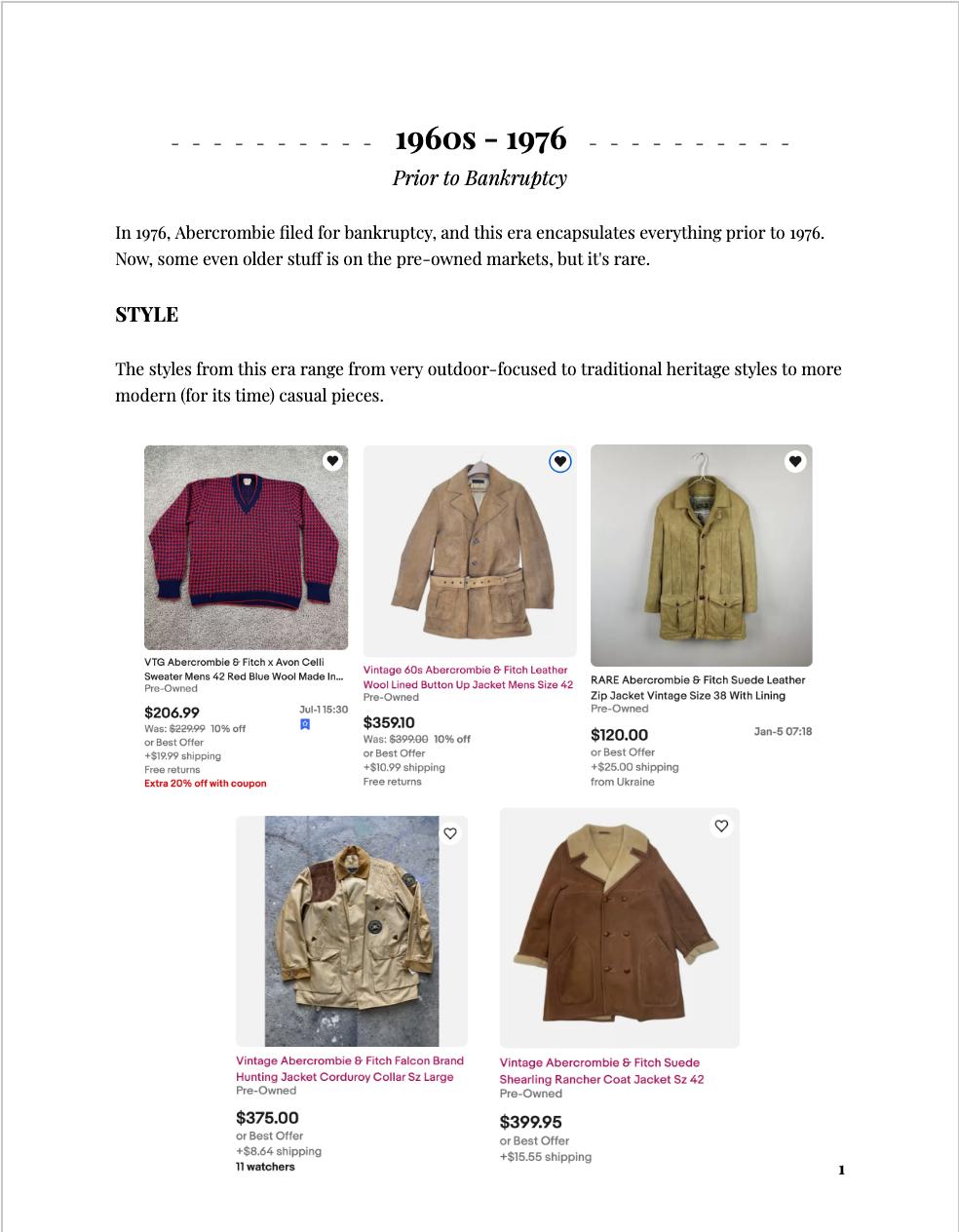 Pre-owned Buyers Guide to Abercrombie & Fitch + Timeline! - Etsy