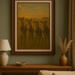 Stampa artistica da parete con zebra safari/Dipinto di maestosa fauna selvatica africana/Decorazione Serengeti/Regalo per amanti degli animali, Decorazione per la casa ispirata alla natura/Belle arti