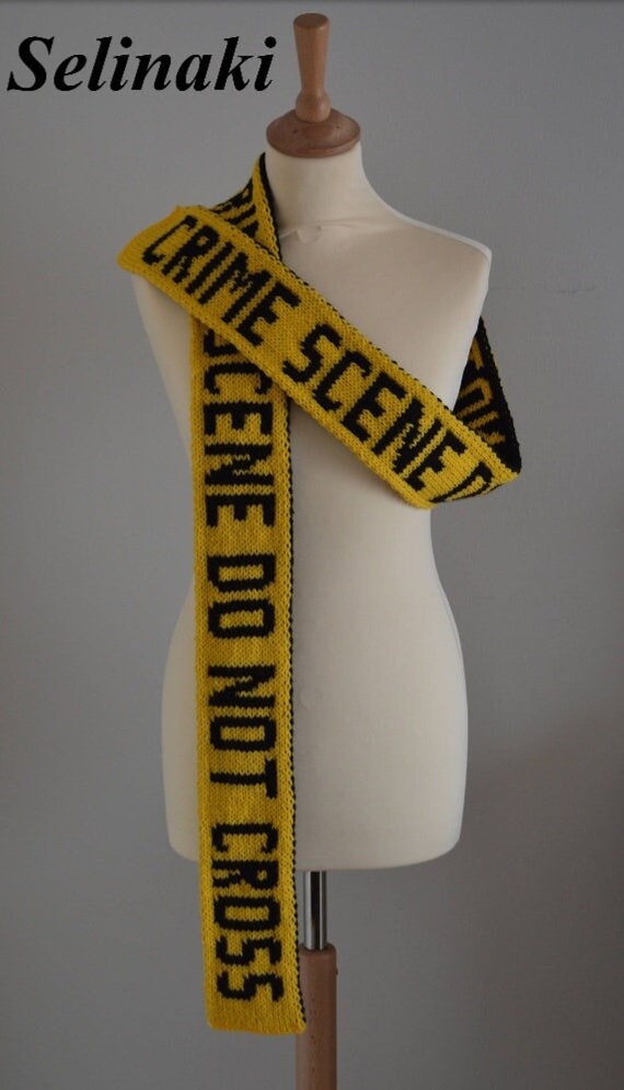 Hand Knitted Crime Scene Scarf