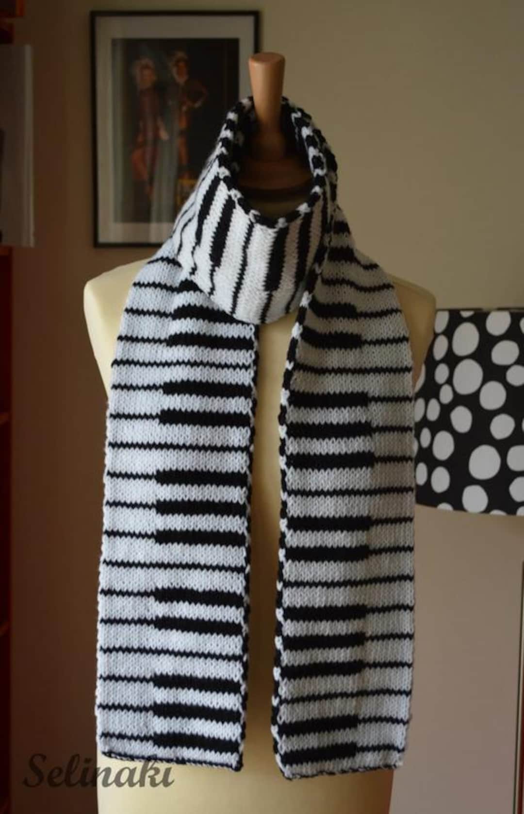 Hand Knitted Piano Scarf by Selinaki - Etsy