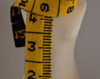 Hand Knitted Measuring Tape Scarf