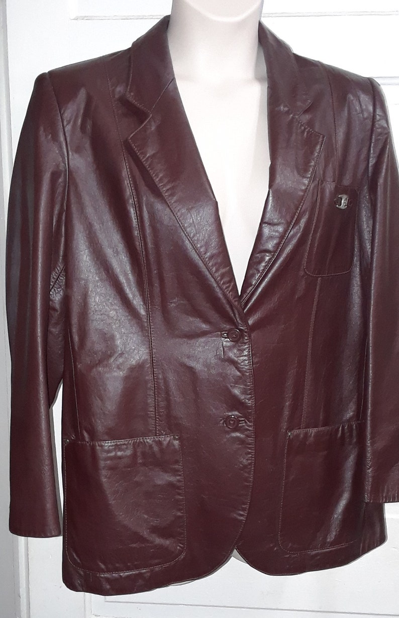 Vintage Etienne Aigner Leather Jacket Blazer Size 10 | Etsy